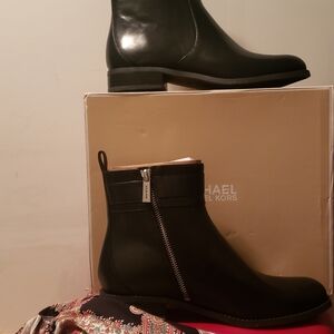 Michael Kors Shiny Black Ankle Boots